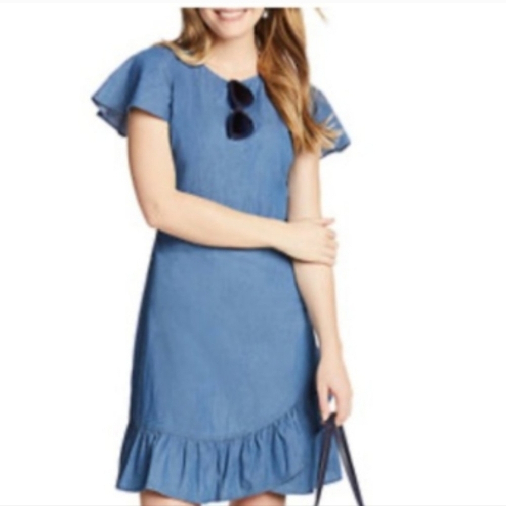 NWT Draper James chambray faux wrap dress Sz 6